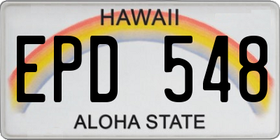 HI license plate EPD548
