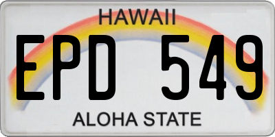 HI license plate EPD549