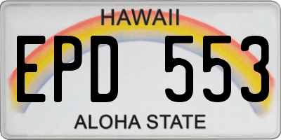 HI license plate EPD553