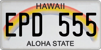 HI license plate EPD555