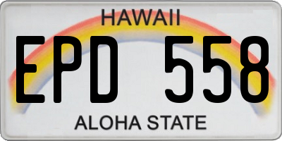HI license plate EPD558