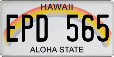 HI license plate EPD565