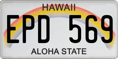 HI license plate EPD569
