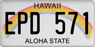 HI license plate EPD571