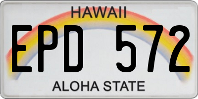 HI license plate EPD572
