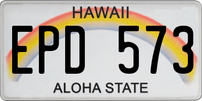 HI license plate EPD573