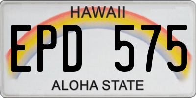 HI license plate EPD575