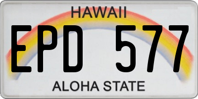 HI license plate EPD577