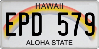 HI license plate EPD579