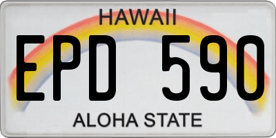 HI license plate EPD590