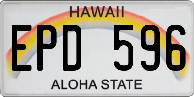 HI license plate EPD596