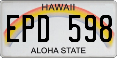 HI license plate EPD598
