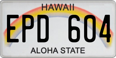 HI license plate EPD604