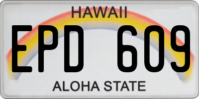 HI license plate EPD609