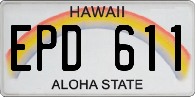 HI license plate EPD611