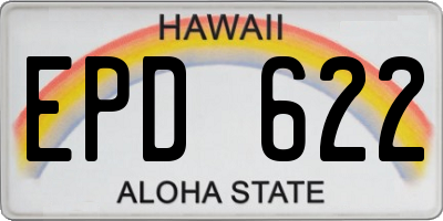 HI license plate EPD622
