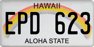 HI license plate EPD623