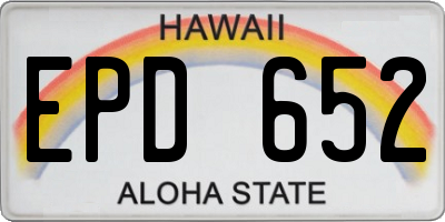 HI license plate EPD652
