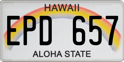 HI license plate EPD657
