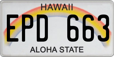 HI license plate EPD663