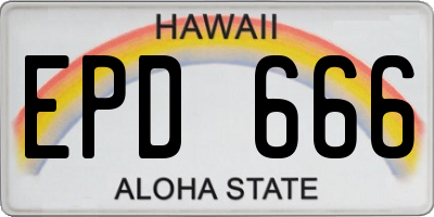 HI license plate EPD666