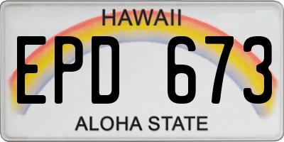 HI license plate EPD673