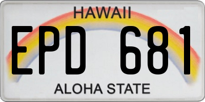 HI license plate EPD681