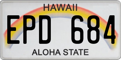 HI license plate EPD684