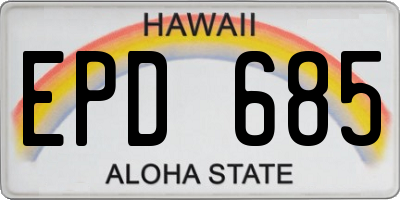HI license plate EPD685