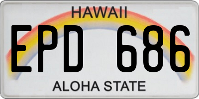 HI license plate EPD686