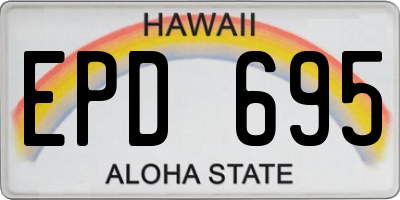 HI license plate EPD695