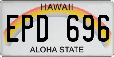 HI license plate EPD696