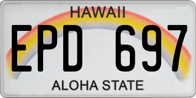 HI license plate EPD697