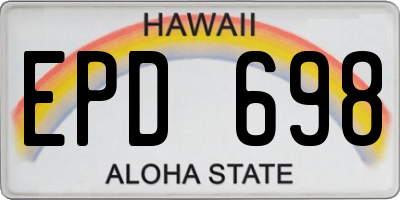 HI license plate EPD698