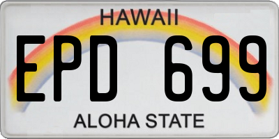 HI license plate EPD699