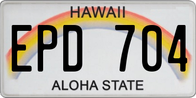 HI license plate EPD704