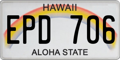HI license plate EPD706