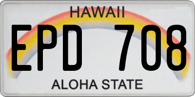 HI license plate EPD708