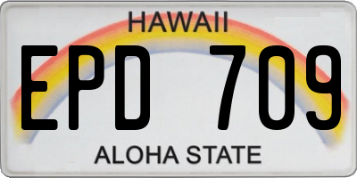 HI license plate EPD709