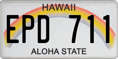 HI license plate EPD711