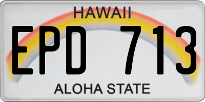HI license plate EPD713