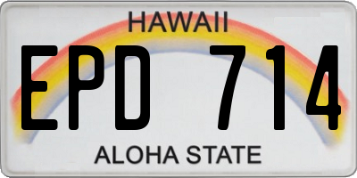HI license plate EPD714