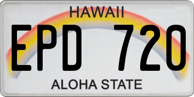 HI license plate EPD720