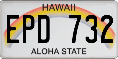HI license plate EPD732