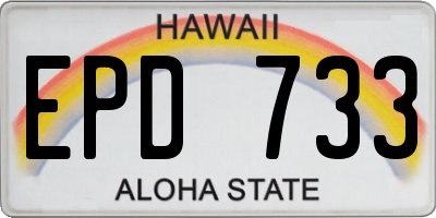 HI license plate EPD733