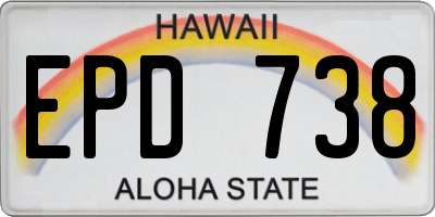 HI license plate EPD738