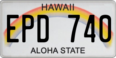 HI license plate EPD740