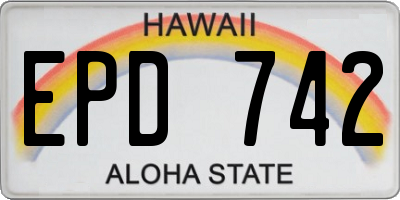 HI license plate EPD742