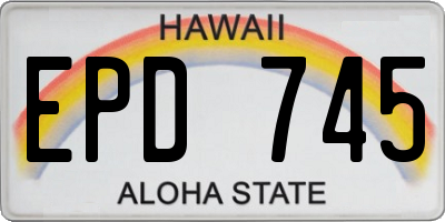 HI license plate EPD745