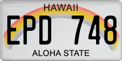 HI license plate EPD748